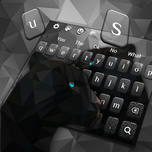 Black Polygon Panther Keyboard Theme