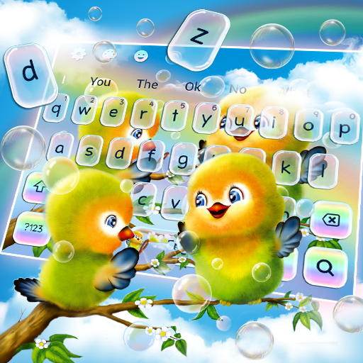 Cute Animated Love Birds Keyboard