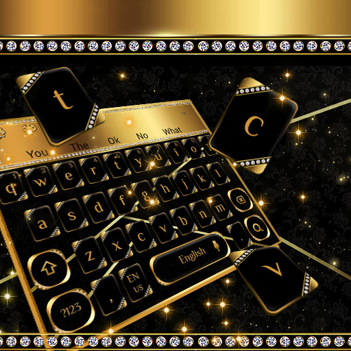 Luxury Black Gold Metal Keyboard