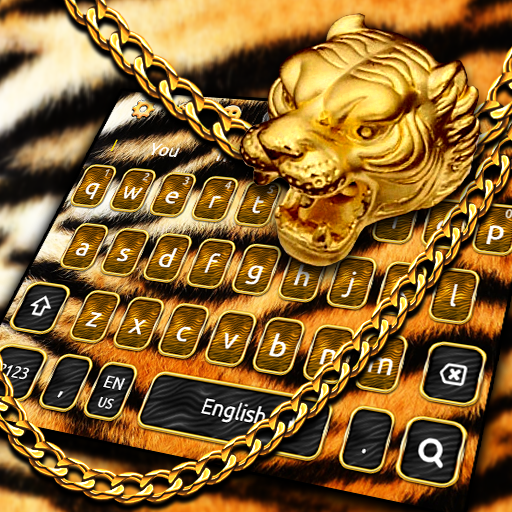 Luxury Golden Tiger Keyboard Theme