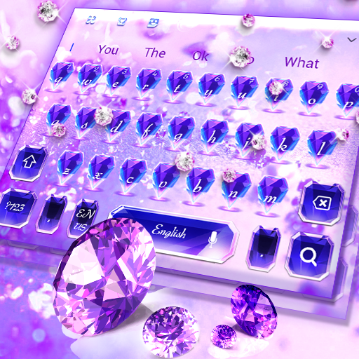Purple Diamond Lovely Glitter Keyboard