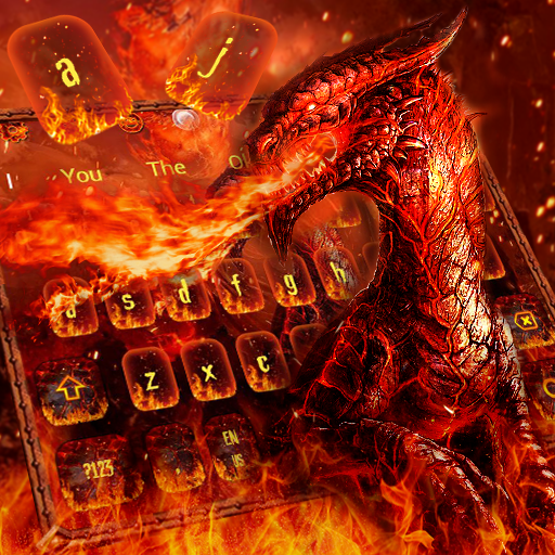 War Of Red Fire Dragon Keyboard Theme